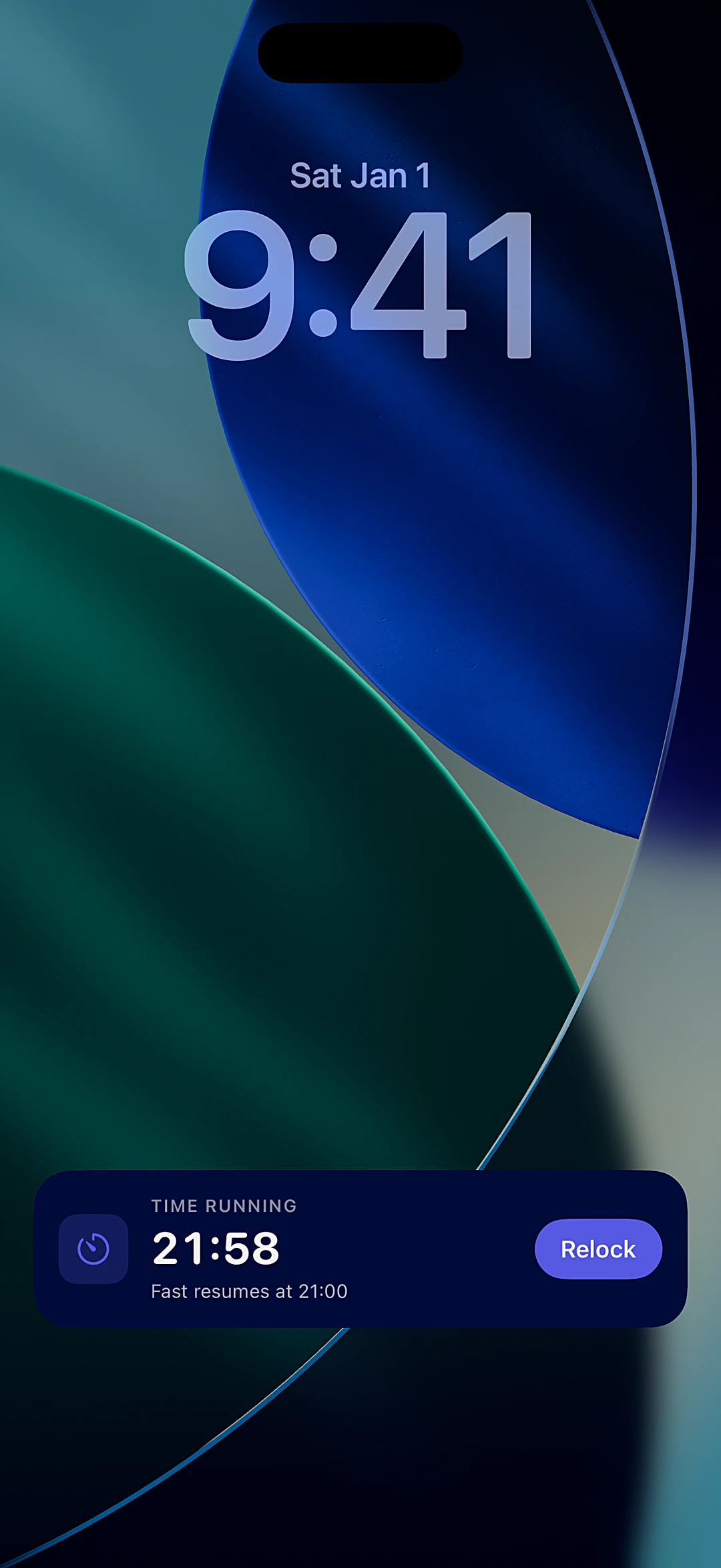 Lock Screen: A Live Activity keeps your session countdown in sight